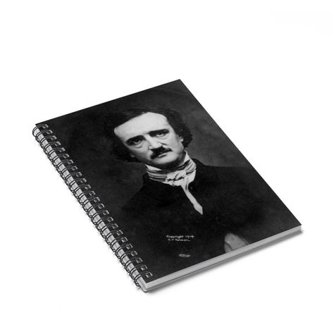 Edgar Allan Poe Spiral Notebook Ruled Line School College Supplies Book Goth Gothic Gothic School Supplies, Goth School Supplies, Goth Stationary, College Supplies, Line Paper, Norse Pagan, Goth Home, Goth Home Decor, Planning And Organizing