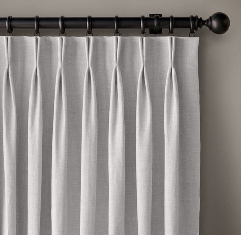 French Pleat Drapery, Pinch Pleat Draperies, Drapery Styles, French Pleat, Pleated Drapery, Drapes And Blinds, Drapery Designs, Plain Curtains, House Blinds