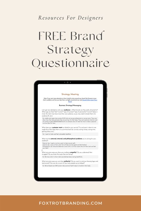 Need help putting more strategy and intention behind the brands you design? Or want to elevate the strategy for your own brand messaging? Grab our free Brand & Web strategy meeting template doc that we use with our own clients as a framework for your next design project. Brand Strategy Templates, Brand Communication Strategy, Branding Strategy Templates, Brand Messaging Framework, Brand Strategy Framework, What Is Brand Strategy, Branding Strategy Framework, Brand Positioning Strategy, Free Social Media Templates