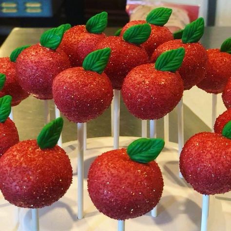 Cake Pops Teacher Appreciation, Cake Pops For Teachers, Thank You Cake Pops, Fruit Themed Cake Pops, Teacher Appreciation Cake Pops, Teacher Appreciation Cake Ideas, Cake Pop Decor, Teacher Cake Pops, Teacher Appreciation Strawberries