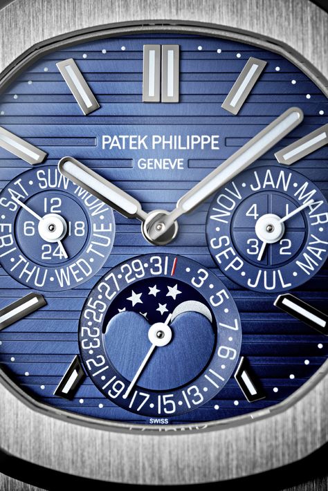 New Release: Patek Philippe Nautilus Perpetual Calendar Ref. 5740/1G-001 for Baselworld 2018 - Patek Watches, The Nautilus, Sporty Watch, Nice Watches, Annual Calendar, Rolex Watches For Men, Patek Philippe Aquanaut, Wrist Game, Time Zone