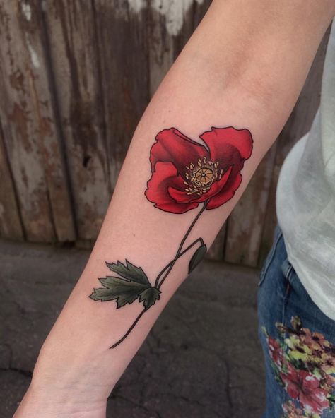 Poppy flower I’ve done a super while ago when it was still warm and sunny🍁 #tattoo #tattoos #plants #flowers #botanical #botanicaltattoos #flowertattoos #poppy Red Poppy Tattoo, Chrysanthemum Flower Tattoo, Poppy Flower Tattoo, Flower Bouquet Tattoo, Tattoo For Boyfriend, Poppy Tattoo, Bouquet Tattoo, Poppies Tattoo, Flower Tattoo Shoulder