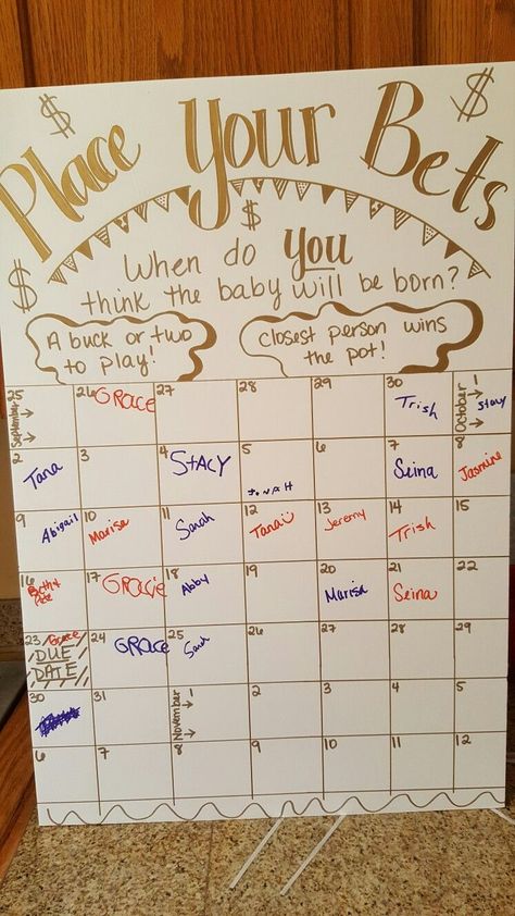 Guess Baby's Due Date Baby Shower Game Baby Shower Games For Large Groups, Diy Baby Shower Games, Toddler Party Games, Unique Baby Shower Themes, Geek House, Baby Shower Games Unique, Baby Due Date, Boy Baby Shower Ideas, Editable Calendar