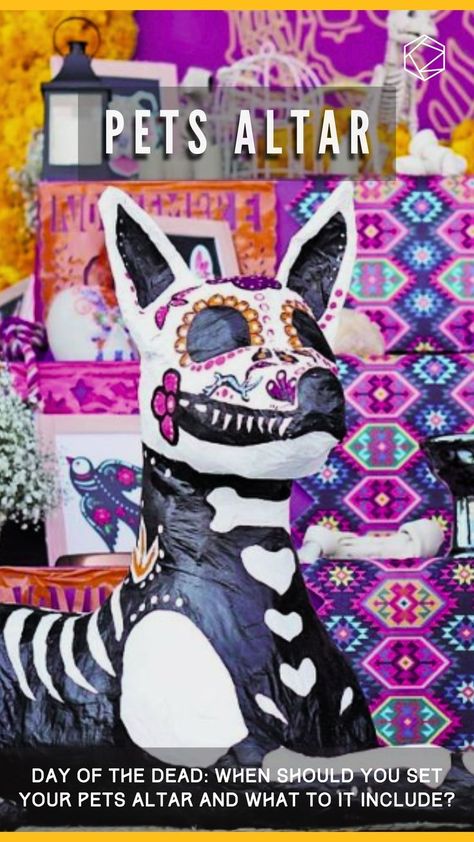 The Day of the Dead is a celebration that allows us to honor and remember our departed loved ones, and naturally that includes our adorable pets. Day Of The Dead Altar, The Day Of The Dead, What Day Is It, Pet Day, Adorable Pets, Day Of The Dead, The Dead, First Love, The Day