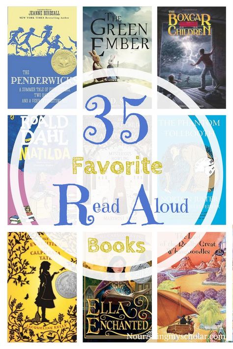 35 Favorite Read Aloud Books: One of my favorite things in the whole world is snuggling with my children and reading aloud from a great book. We enjoy picture books as well, but there is nothing like a fantastic chapter book or novel read aloud. I've found that our read alouds really deepen our bond and helps us to connect as a family. Plus I get to re-read some of my favorite childhood books. Read Aloud Chapter Books, Homeschool Literature, Uppfostra Barn, Family Read Alouds, Preschool Play, Reading Aloud, Favorite Childhood Books, Dream Library, Kids Literacy