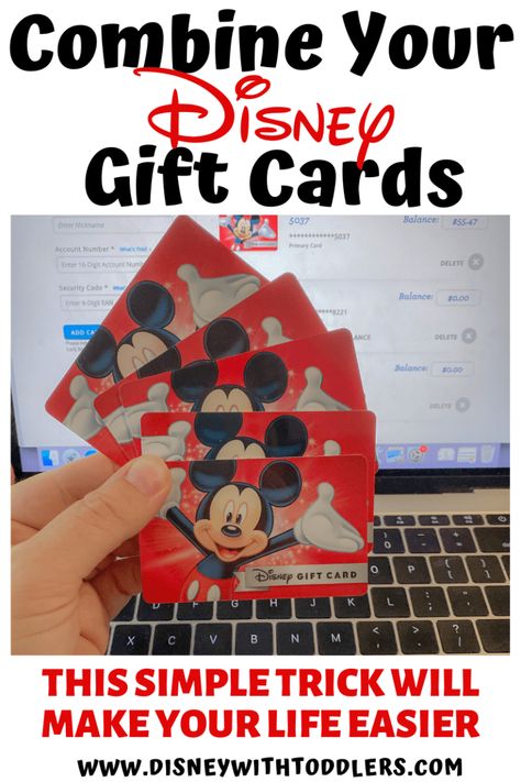 Walt Disney World Gift Card Trick - Disney with Toddlers Disney With Toddlers, Disney Trip Reveal, Disney World Gifts, Disneyland Vacation Planning, Disney Savings, Disney Trip Surprise, Disney Surprise, Disney Gift Card, Disney Tickets