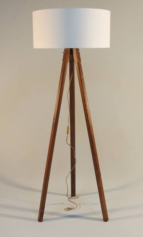 Handmade Tripod Floor lamp with wooden stand and by DyankoffShop Floor Lamp Makeover, Wooden Tripod Floor Lamp, Diy Floor Lamp, Indoor Floor Lamps, Cosmetics Store, Floor Lamp Bedroom, Tripod Floor Lamp, Standard Lamps, Wooden Lamp