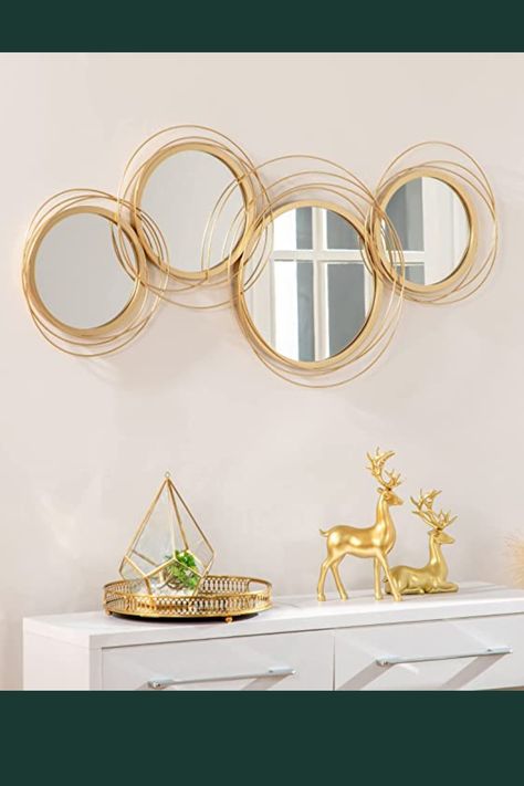 Modern Wall Sculptures, Distressed Mirror, Lighted Wall Mirror, Wall Mirrors Set, Entryway Mirror, Mirrored Wall, Modern Mirror, Mirror Set, Mirror Wall Art