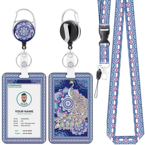 PRICES MAY VARY. 【Unique Design】This Breakaway ID badge lanyard and badge holder features a scene with mandala and peacock etc..colors and unique design not only catch your eyes, but also add stylish decoration to your attire. 【Durable Detachable Lanyard】: The 22.5 inches lanyard is removable because of its quick-release buckle, so you can take off the badge holder quickly whenever necessary. What's more, soft polyester material gives you silky touch, durable feature make your nametag secure. 【D Keychain Lanyard, Badge Lanyard, Women Nurse, Nurse Doctor, Teacher Student, Quick Release Buckle, Badge Holder, Id Badge, Name Tag