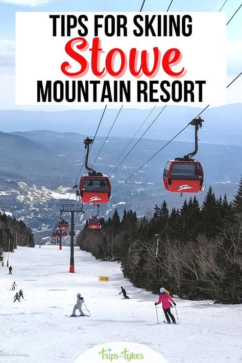 Planning a family ski vacation to Stowe Mountain Resort in Stowe, Vermont? Get essential first timer tips for skiing & snowboarding at Stowe, including where to stay, where to eat, and how to save money on lift tickets and more. Stowe Vermont Winter, Vermont Skiing, Vermont Ski Resorts, Family Ski Vacation, Vermont Winter, Family Ski, Winter Resort, Stowe Vermont, Mountain Destinations