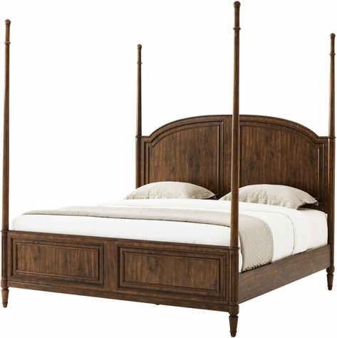 Theodore Alexander Furniture TA83005.C147 Bedroom The Vale US King Bed Paneled Headboard, Theodore Alexander Furniture, Four Poster Bed, Luxury Furniture Brands, Theodore Alexander, Four Poster, California King Bedding, Poster Bed, Beds And Headboards