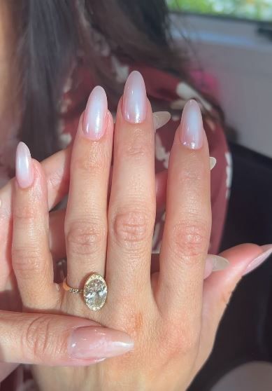 Aura Natural Nails, Glazed Aura Nails, Natural Aura Nails, Narnia Nails, Pastel Aura Nails, Nude Aura Nails, White Aura Nails, Priscilla Nails, Aura Chrome Nails