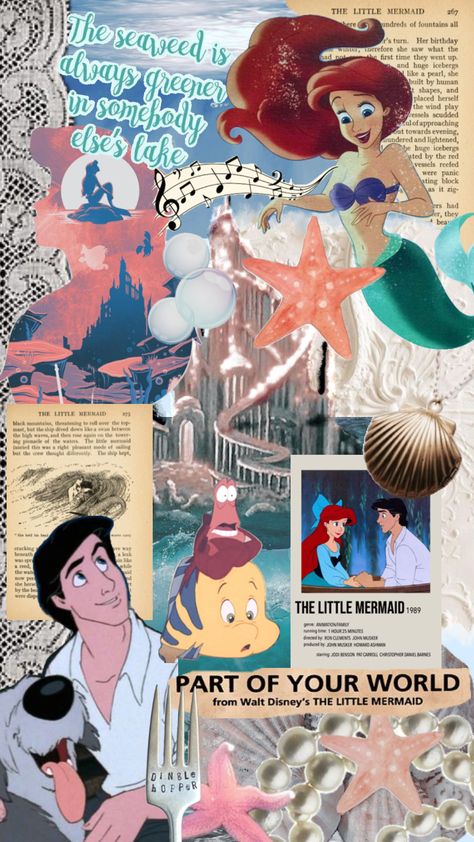 #thelittlemermaid #ariel #disney Ariel Collage, Mermaid Collage, Ariel Disney, Disney Collage, Sea Witch, Disney Ariel, Disney Aesthetic, Disney Fun, Disney Wallpaper