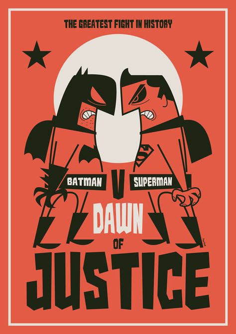 Batman v Superman: Dawn of Justice on Behance Jazz Cartoon, Diego Riselli, Derek Yaniger, Batman Cartoon, Batman V Superman Dawn Of Justice, Retro Illustrations, Retro Character, Superman Dawn Of Justice, Bat Art