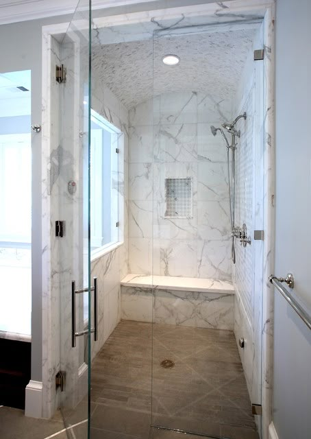 How to Choose Tile for a Steam Shower Showers For Small Bathrooms, Master Bath Closet, Best Bathroom Lighting, Shower Design Ideas, 30 Inch Bathroom Vanity, Bath Closet, Small Bathroom With Shower, Master Bath Shower, Window In Shower