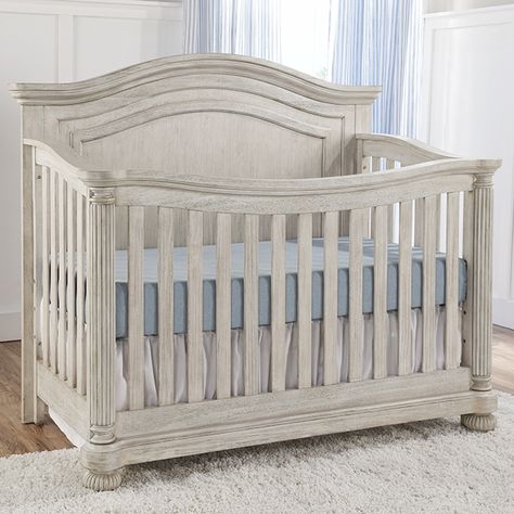 Charleston by Kingsley Crib in Weathered White White Washed Pine, Nursery Furniture Collections, White Crib, Dream Nurseries, Adjustable Mattress, Weathered White, Baby Nursery Furniture, Convertible Crib, Baby Furniture