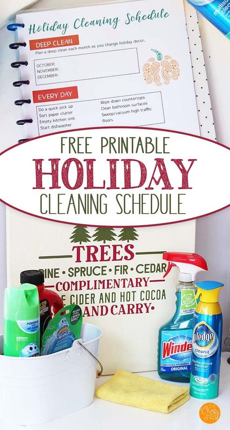 This step by step holiday cleaning schedule will keep your home clean from Halloween to Christmas! Includes a free printable planner page to track your holiday cleaning tasks. #ad #clean #home #planner Holiday Cleaning Schedule, Halloween To Christmas, Arm And Hammer Super Washing Soda, Spring Cleaning Challenge, Printable Schedule, Cleaning Schedules, Christmas Cleaning, Holiday Cleaning, Free Printable Planner