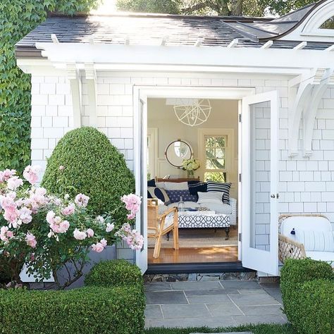 Yard And Garden, Brick Exterior House, She Sheds, Guest Cottage, She Shed, Beach Cottages, Pool House, My Dream Home, Guest House