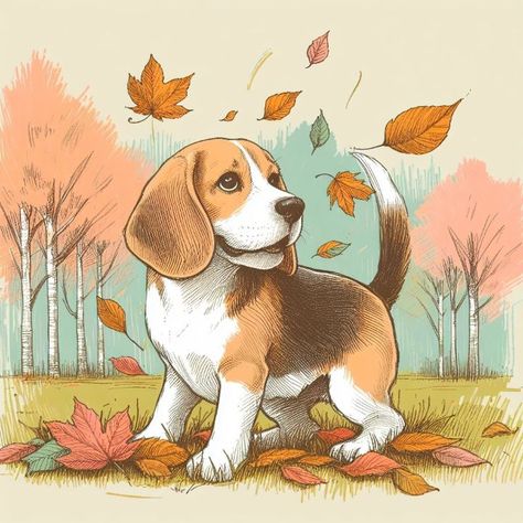 Cartoon Beagle Drawing, Beagle Art Paintings, Cute Beagle Drawing, Beagle Puppy Wallpaper, Begal Puppies, Beagle Dog Drawing, Beagle Wallpaper, Beagle Drawing, Beagle Painting