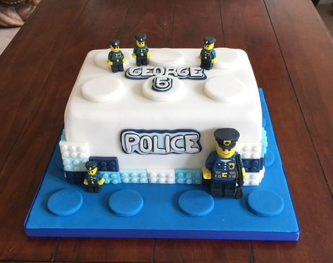 Lego Police Cake Police Themed Cake, Lego City Cakes, Lego City Birthday, Police Lego, Police Birthday Cakes, Police Cake, Birthday Pinterest, Cake Lego, Police Cakes