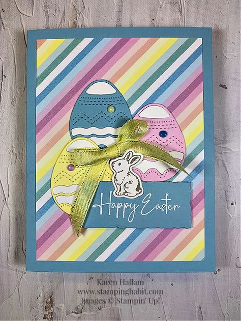 Egg Card, Decorated Eggs, Embossing Paper, Stampin Pretty, Heat Embossing, Pastel Easter, Spring Cards, Coloring Eggs, Easter Card