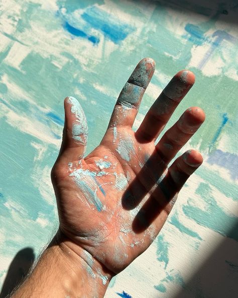 Artist Hands Aesthetic, Paint On Hands Aesthetic, Finger Painting Aesthetic, Painted Hands Aesthetic, Painting On Hand Aesthetic, Hands Covered In Paint, Painting With Hands, Paint On Hands, Selene Aesthetic