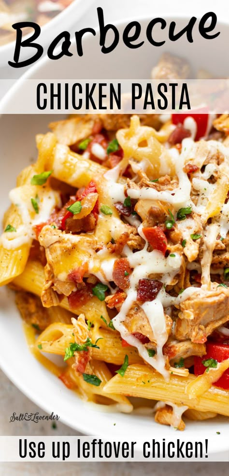 Barbecue Chicken Pasta, Roasted Chicken Leftover Recipes, Leftover Bbq Chicken Recipes, Easy Barbecue Chicken, Hibachi Rice, Rotisserie Chicken Recipes Leftover, Bbq Chicken Pasta, Barbecue Chicken Recipe, Roast Chicken Leftovers