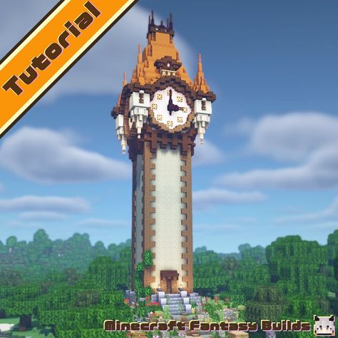 Minecraft Fantasy Builds on Instagram: “Clock Tower ---------- INFOMATION ---------- 🌙VERSION • Java Edition 1.17.1 🌙 SHADER • BSL Shaders 🌙 RESOURCE PACKS • Jerm's Better…” Minecraft Watch Tower Ideas, Minecraft Clocktowers, Minecraft Magic Tower, Minecraft Tower Roof, Minecraft Fantasy Village, Watch Tower Minecraft, Small Watch Tower Minecraft, Minecraft Watch Tower, Minecraft Fantasy Tower