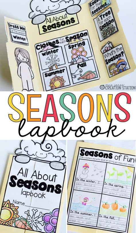 Lapbook Bundle for the School Year - MJCS Notebooking Homeschool, Interactive Lapbooks, Seasons Lessons, Classical Homeschool, Mrs Jones, Seasons Activities, Creation Station, Unit Studies, Kindergarten Science