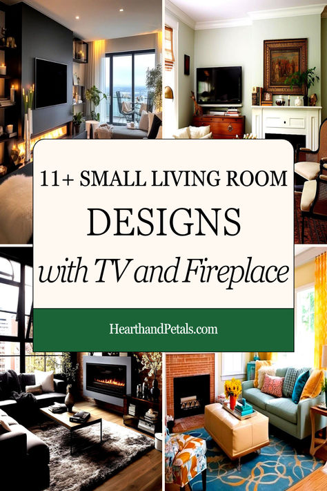 Collage of small living room designs with TV above the fireplace, offering stylish and functional layout ideas for limited spaces. Furniture Around Fireplace, Living Room Designs With Tv, Small Living Room Furniture Arrangement, Living Room Ideas With Tv, Living Room Furniture Arrangement Ideas, Room Ideas With Tv, Small Living Room Ideas With Tv, Fireplace Furniture Arrangement, Small Living Room Designs