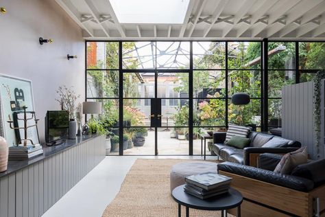 Imperfect Interiors | Beth Dadswell | Interior & Garden Designer | Dulwich SE21 London London Living Room, London Interior, Industrial Living, Industrial Livingroom, Grand Designs, Interior Garden, Luz Natural, Courtyard Garden, Farmhouse Chic