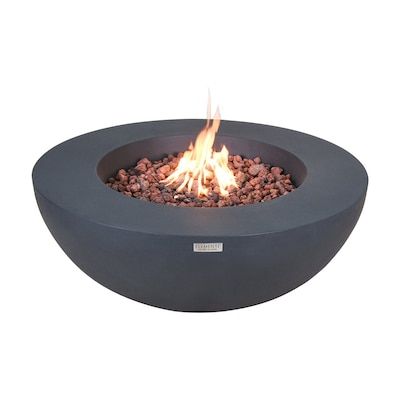 Elementi 42-in W 45000-BTU Dark Grey Glass Fiber Reinforced Concrete Natural Gas Fire Pit in the Gas Fire Pits department at Lowes.com Bowl Fire Pit, Fire Pit Coffee Table, Natural Gas Fire Pit, Gas Fire Table, Fire Pit Bowl, Propane Fire Pit, Fire Features, Fire Bowls, Fire Table