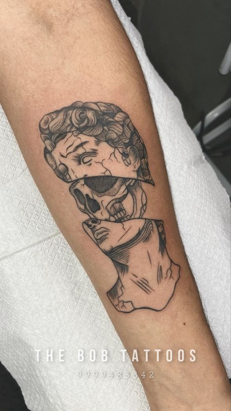 David Tattoo at @thebobtattoos Michaelangelo Tattoos, Statue Of David Tattoo, Angelo Tattoo, David Tattoo, Tatting, Tattoo Ideas, Art Drawings, Tattoos, Drawings