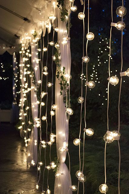 Low Cost Wedding, String Lights Wedding, Globe String Lights, Unique Wedding Decor, Festoon Lighting, Wedding Event Planning, String Lights Outdoor, Wedding Reception Decorations, Wedding Lights