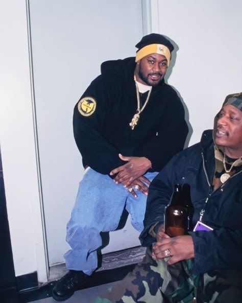 Wu Tang Outfit, New York Hip Hop Aesthetic, Soundcloud Era, Old School Rap Aesthetic, 2000’s Outfit, Rap Legends, 2000s Fits, Black Dynamite, Ghostface Killah