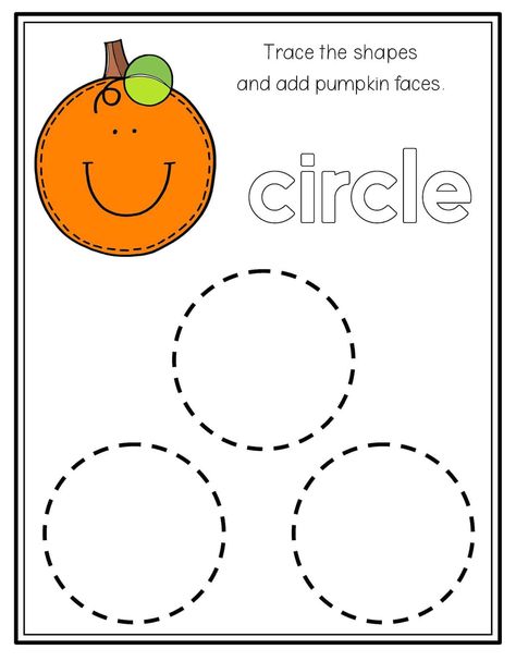 Pumpkin Shape Tracing - Preschool Mom Simple Tracing Worksheets, Pumpkin Shape Tracing, Pumpkin Tracing Preschool, Halloween Tracing Preschool, Pumpkin Tracing Sheets, Pumpkins For Preschool, Circle Shape Worksheets For Preschool, Circle Worksheets Preschool, Circle Shape Activities For Preschool