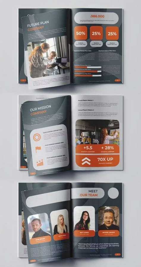 Modern Annual Report Brochure Template InDesign. 20 custom pages. Modern Report Design, Tech Magazine Layout Design, Modern Brochure Design Creative, Creative Annual Report Design, Brochure Cover Page, Magazine Reference, Booklet Design Layout, Report Design Ideas, Annual Report Layout