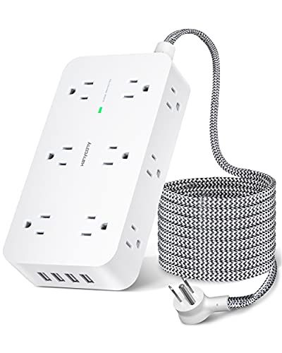 Power Strip Surge Protector- 3 Side 12 Widely Outlets and 4 USB Ports, 5Ft Braided Extension Cord, Flat Plug, Overloa... Wall Mount Desk, Property Ideas, Kawaii Bedroom, Outlet Extender, Amazon Coupon Codes, Usb Charging Station, Tybee Island, Surge Protector, Adapter Plug