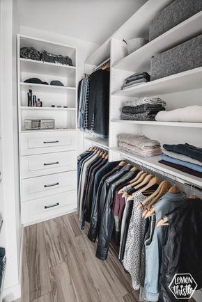 Closet Makeover Bedroom, Narrow Closet Design, Small Master Closet, Narrow Closet, Master Closet Design, Small Walk In Closet, Closet Planning, Walking Closet, Walk In Closet Design