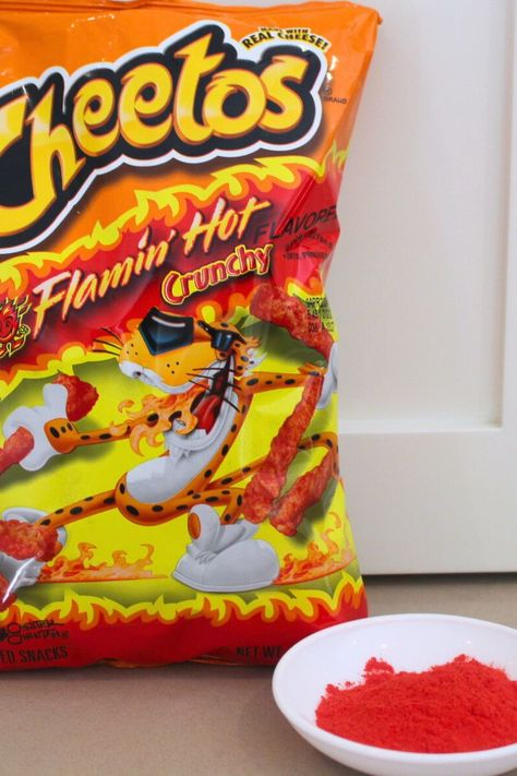 flamin hot cheetos seasoning Hot Cheetos Seasoning Recipe, Homemade Hot Cheetos Recipes, Homemade Flaming Hot Cheetos, Homemade Hot Cheetos, Homemade Cheetos, Cheetos Recipe, Cheetos Flamin Hot, Snacks Spicy, Flamin Hot Cheetos