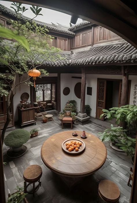 House Interior Japanese Style, Asian Home Aesthetic, Asian Style Room, Japanese House Aesthetic, Japanese Mountain House, Japanese House Decor, Japan Style Interior, Asian House Design, Traditional Chinese House