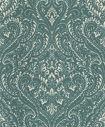 Embroidered Damask Teal wallpaper by Eijffinger Interiors Bedroom, Fluer De Lis, Teal Wallpaper, Colour Match, Damask Wallpaper, Wallpaper Direct, Utility Room, Deep Teal, Print Fabric