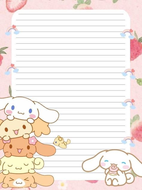 Kawaii Printables, Memo Pad Design, Hello Kitty Printables, Writing Paper Printable Stationery, Note Pad Design, Note Writing Paper, Hello Kitty Crafts, Writing Paper Printable, Note Template