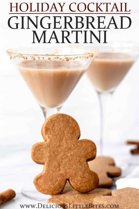 Ginger Bread Martini, Christmas Lemon Drop Martini, Gingerbread Martinis, Gingerbread Martini Recipe, Christmas Martini Recipes, Gingerbread Martini, Holiday Martinis, Christmas Drinks Recipes, Christmas Martini