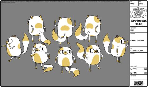 Modelsheet cake - fullturn Adventure Time Animals, Adventure Time Character Sheet, Cake The Cat Adventure Time, Adventure Time Cat, Adventure Time Base, Cake Adventure Time, Adventure Time Cakes, Adventure Time Style, Adventure Time Characters