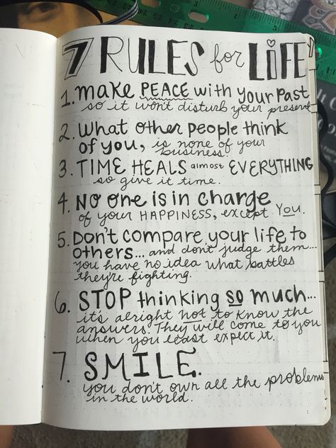 7 rules for life #bulletjournaling #bulletjournal #inspire Ruled Book Journal Ideas, Burn Book Rules Page, Ruled Journal Ideas, Burn Book Ideas Pages Rules, Burn Book Rules, Journal Bible Quotes, Bullet Journal Minimalist, Rules For Life, 7 Rules Of Life