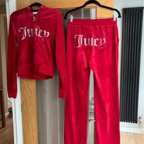 Juicy Couture Tracksuits Red Juicy Couture Tracksuit, Red Juicy Couture, Juicy Couture Tracksuit, Couture Jackets, Mirror Pic, Juicy Couture, Jumper, Couture, Mirror