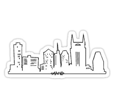 Skyline Drawing, Nashville Skyline, Yearbook Themes, Stickers For Sale, Nashville Tennessee, Glossier Stickers, Transparent Stickers, Yearbook, Travel Journal