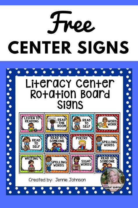 Writing Center Signs Free Printable, Center Signs For Classroom Free, Classroom Center Signs Free Printable, Tk Centers, Literacy Centers First Grade, Center Rotation Charts, Kindergarten Routines, Classroom Center Signs, Literacy Classroom