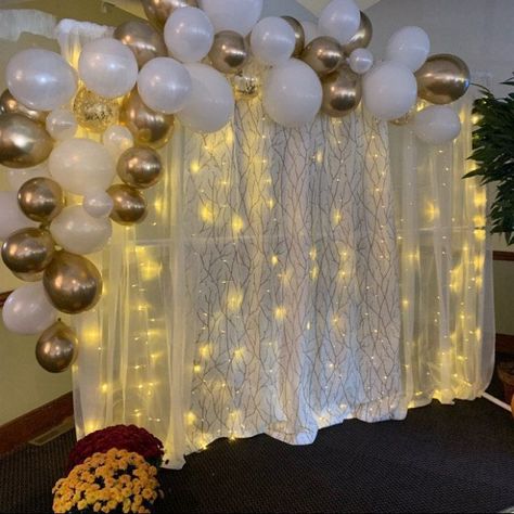 balloon aesthetic balloon arch balloons halloween decorations balloons party decorations balloon wall stickers balloons balloon decor balloon decorations White And Gold Balloon Garland, Decoration Ideas Birthday, White Balloon Garland, Balloon Decoration Ideas, 50th Wedding Anniversary Decorations, Gold Balloon Garland, Party Event Decor, Ideas Birthday Party, Balloon Arch Diy